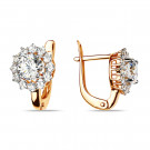 Серьги классические из золота с фианитом