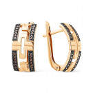 Серьги классические из золота с фианитом