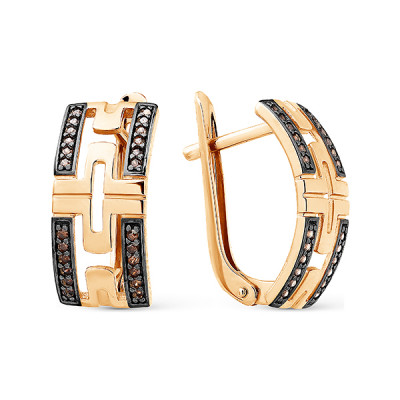 Серьги классические из золота с фианитом