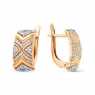 Серьги классические из золота с фианитом