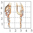 Серьги классические из золота с фианитом