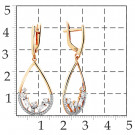 Серьги классические из золота с фианитом