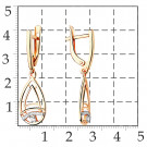 Серьги классические из золота с фианитом