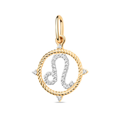 Подвеска классическая из золота с фианитом