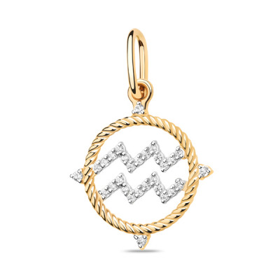 Подвеска классическая из золота с фианитом