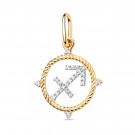 Подвеска классическая из золота с фианитом