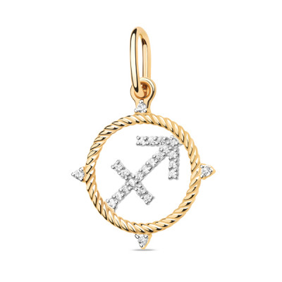 Подвеска классическая из золота с фианитом