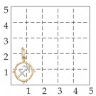 Подвеска классическая из золота с фианитом
