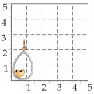 Подвеска классическая из золота с фианитом