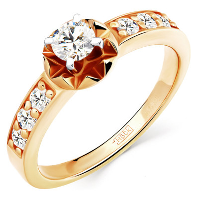 Кольцо классическое из золота с бриллиантом