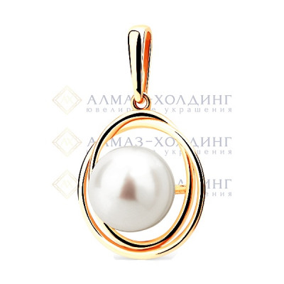 Подвеска классическая из золота с жемчугом