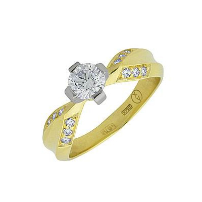 Кольцо классическое из золота с бриллиантом