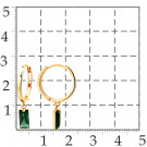 Серьги классические из золота с турмалином синтетическим