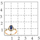 Кольцо классическое из золота с сапфиром гидротермальным