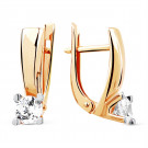 Серьги классические из золота с бриллиантом лабораторным