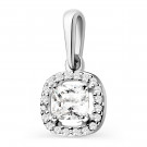 Подвеска классическая из золота с бриллиантом лабораторным