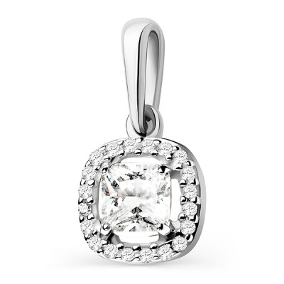 Подвеска классическая из золота с бриллиантом лабораторным