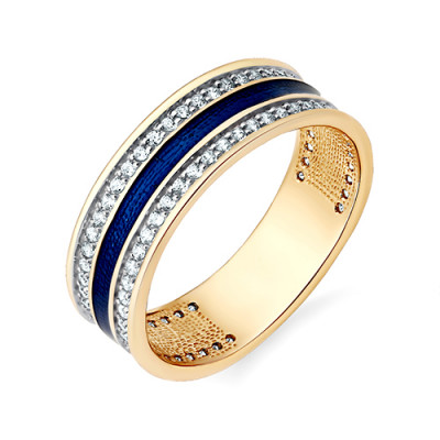 Кольцо Обручальное из золота с фианитом