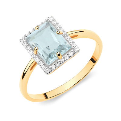 Кольцо классическое из золота с топазом