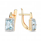 Серьги классические из золота с топазом