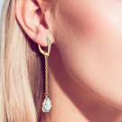 Серьги классические из золота с топазом