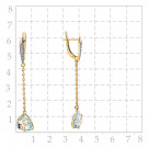 Серьги классические из золота с топазом