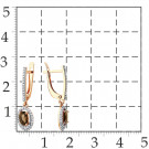 Серьги классические из золота с раухтопазом