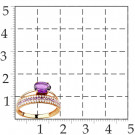 Кольцо классическое из золота с аметистом