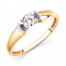 Кольцо классическое из золота с бриллиантом лабораторным