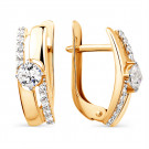 Серьги классические из золота с бриллиантом лабораторным