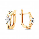 Серьги классические из серебра с бриллиантом