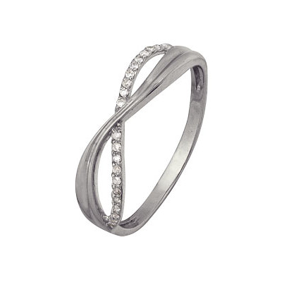 Кольцо классическое из серебра с бриллиантом