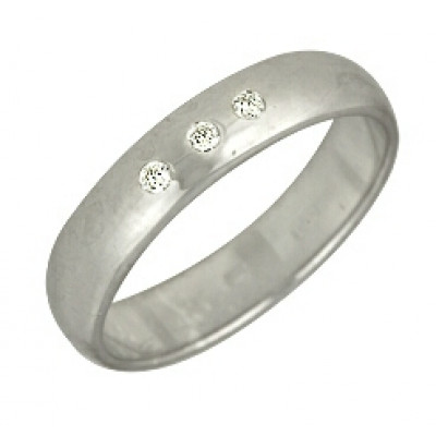 Кольцо Обручальное из серебра с бриллиантом