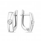 Серьги классические из серебра с бриллиантом