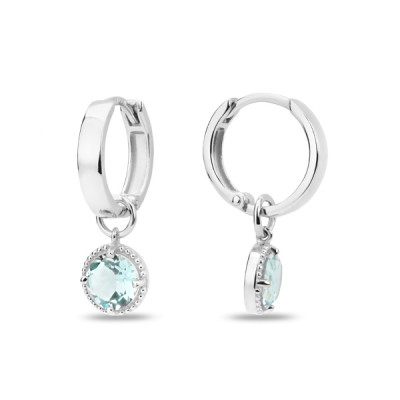 Серьги классические из серебра с топазом