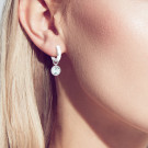 Серьги классические из серебра с топазом