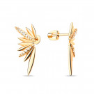 Серьги-пусеты из серебра с фианитом