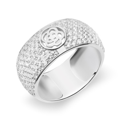 Кольцо классическое из серебра с фианитом