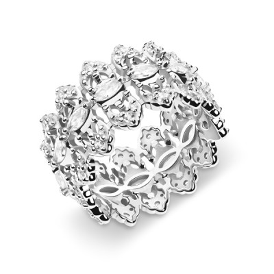 Кольцо из серебра с фианитами