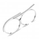 Кольцо классическое из серебра с фианитом