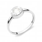 Кольцо классическое из серебра с фианитом