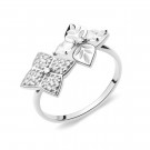 Кольцо классическое из серебра с фианитом