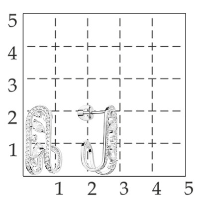 Серьги-пусеты из серебра с фианитом