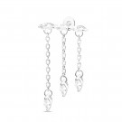 Серьга пуссет одиночный из серебра с фианитом