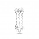 Серьга пуссет одиночный из серебра с фианитом