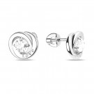 Серьги-пусеты из серебра с фианитом