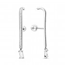 Серьги-пусеты из серебра с фианитом