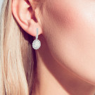 Серьги классические из серебра с фианитом