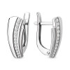 Серьги классические из серебра с фианитом