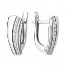 Серьги классические из серебра с фианитом